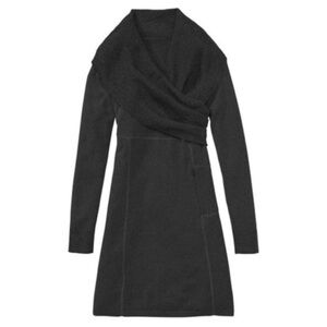Athleta Black Long Sleeve Wrap Front Flattering Dress